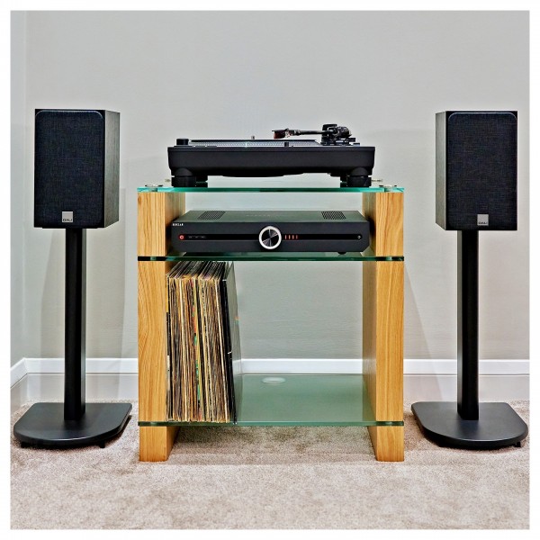 Blok STAX 600X Hi-Fi and Vinyl Rack, Natural Walnut and Etched Glass at ...
