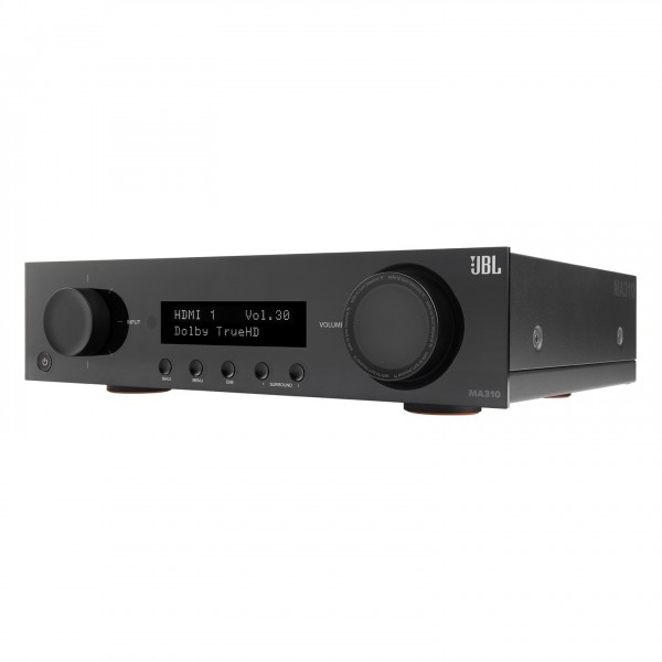 JBL MA310 5.2 Channel 4K AV Receiver, Black - Facing left