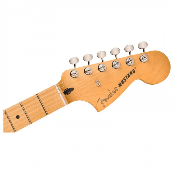 Fender Player II Mustang, Maple Fingerboard, 3-Color Sunburst - Headstock, Front