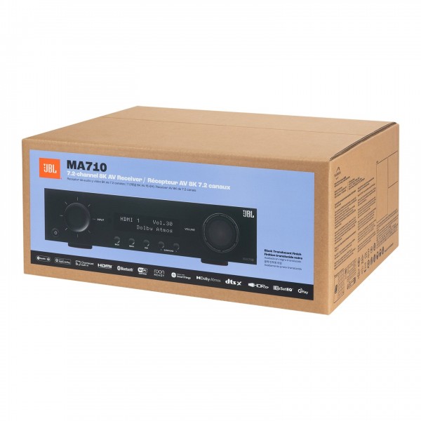 JBL MA710 7.2 Channel 8K AV Receiver, Black - Packaging