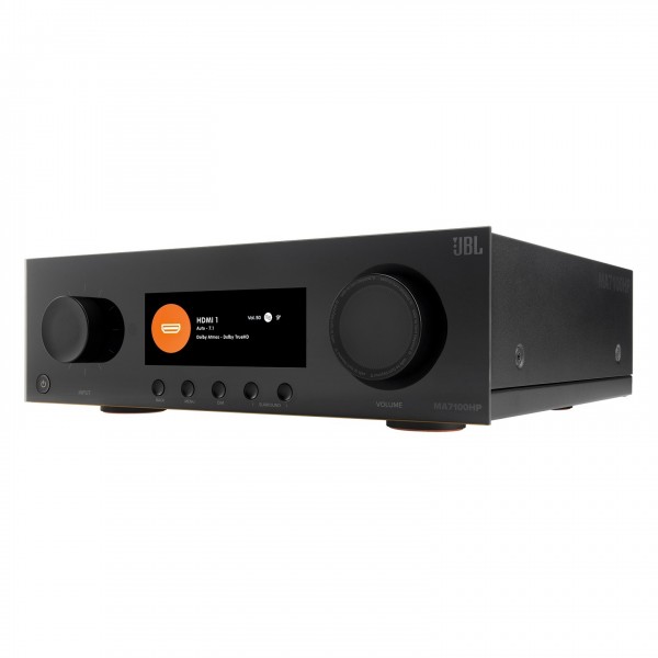 JBL MA710HP 7.2 Channel 8K High Performance AV Receiver, Black - Facing left