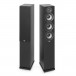 ELAC Debut F5.2 Vinyl Floorstanding Speaker (Pair), Black Ash Front View