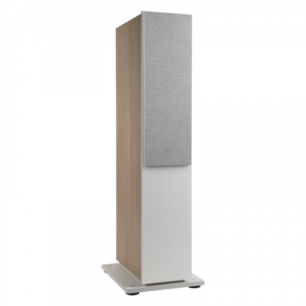 JBL Stage 260F Floorstanding Speaker, White - Front view angled with grille attached