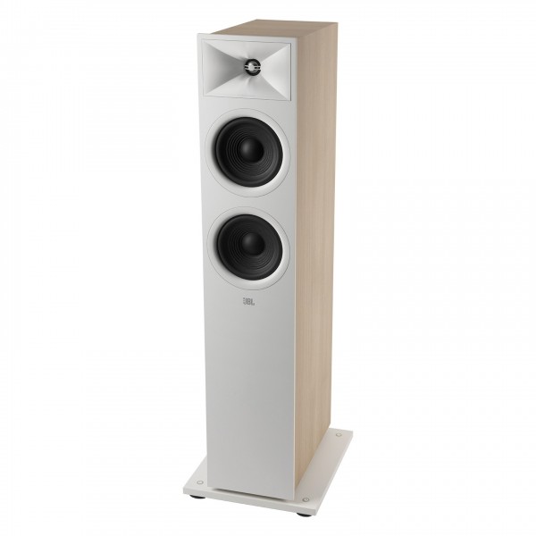 JBL Stage 260F Floorstanding Speaker, White - Front angled from above