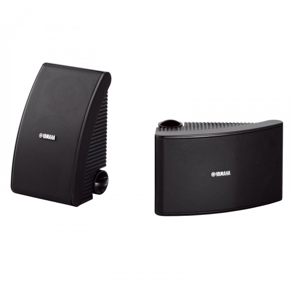 Yamaha NS-AW392 On Wall and Outdoor Speakers, Black (Pair) Front View