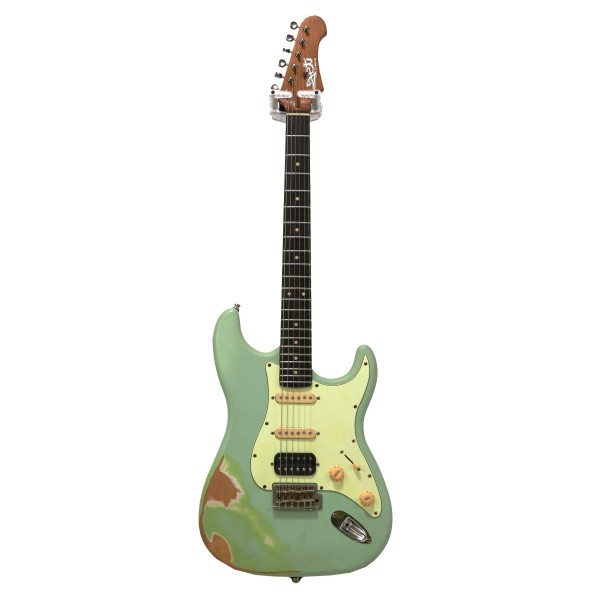 JET Guitars JS-400 HSS Roasted Maple, Sea Foam Green Relic - Secondhand