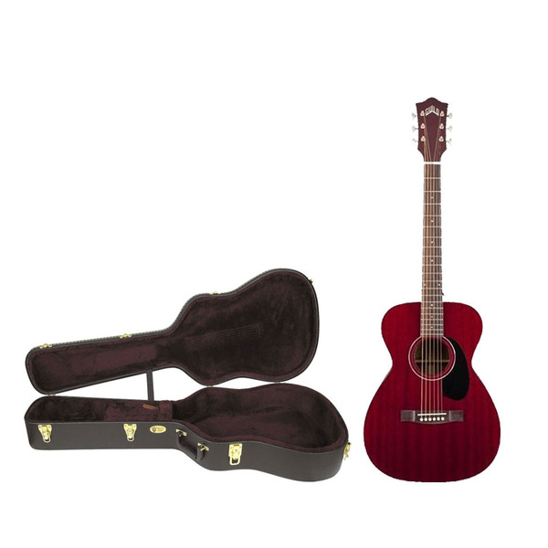 Guild M-120E Mahogany Electro Acoustic Guitar, Cherry Red