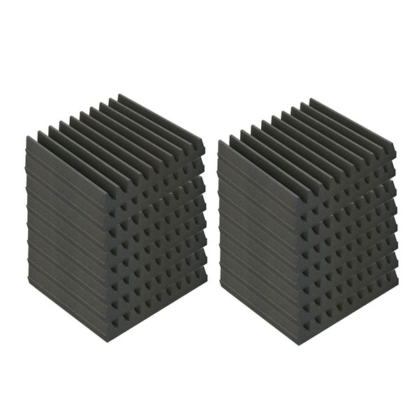 EQ Acoustics Classic Wedge 30, 30cm Foam Tiles Grey (16 Pack) 