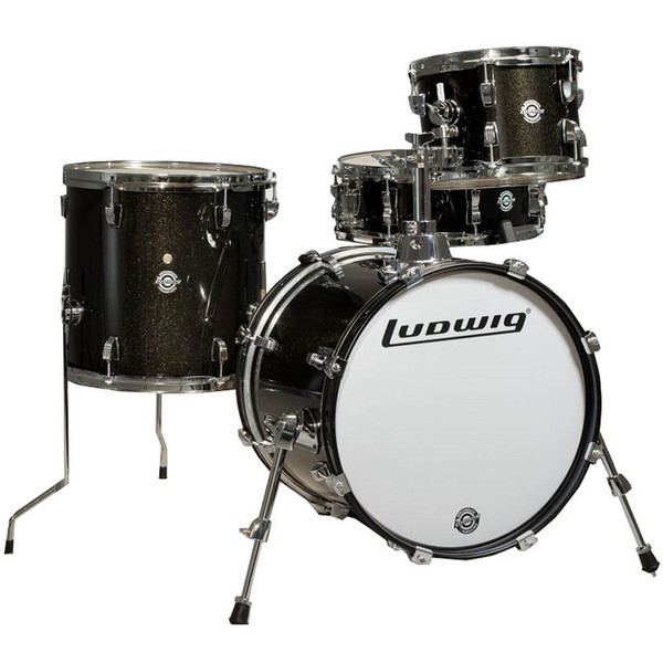 Ludwig Breakbeats Questlove 16in 4Pc Shell Pack, Black Gold Sparkle