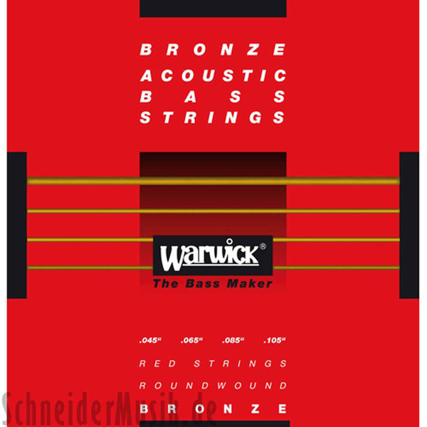Warwick Red Bronze Acoustic Bass Strings, 4 Medium Scale Strings