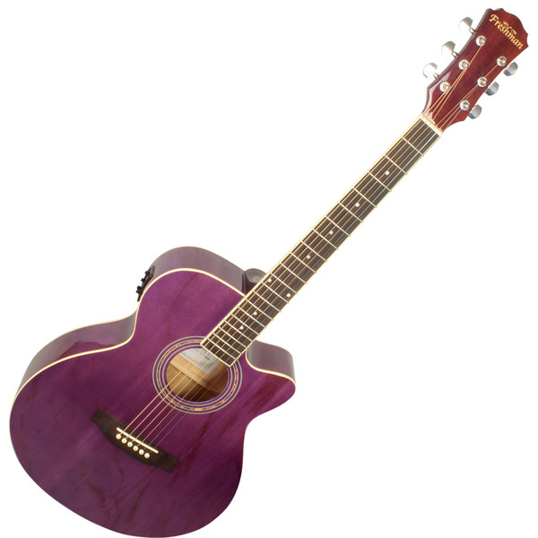 Freshman RENOCP Folk Electro Acoustic Guitar, Purple