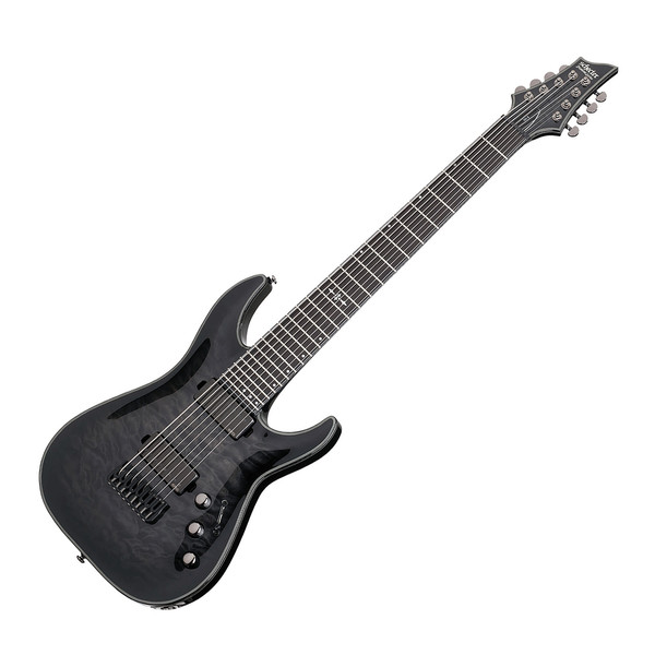 Schecter Hellraiser Hybrid C-8 8 String Electric Guitar, Trans Black