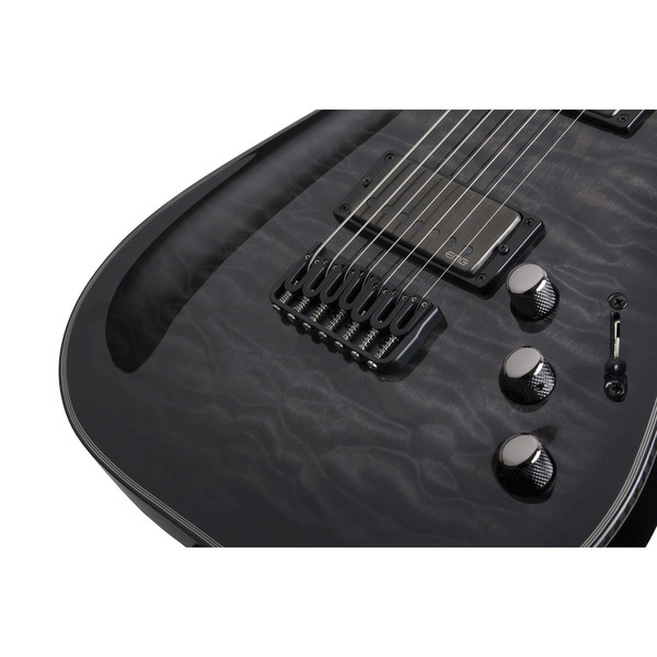 Schecter Hellraiser Hybrid C-7 7 String Electric Guitar, Trans Black