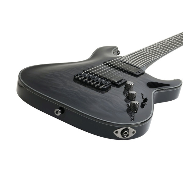 Schecter Hellraiser Hybrid C-7 7 String Electric Guitar, Trans Black