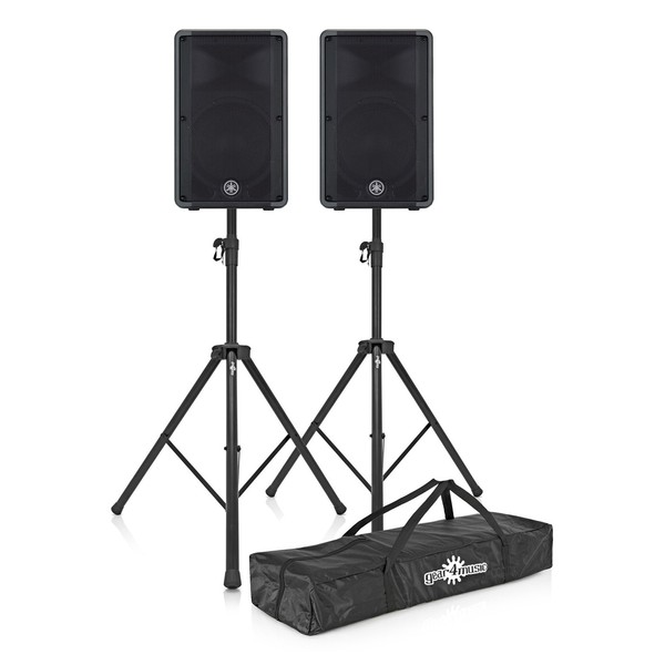 Yamaha DBR12 Active PA Speaker Pair with Speaker Stands