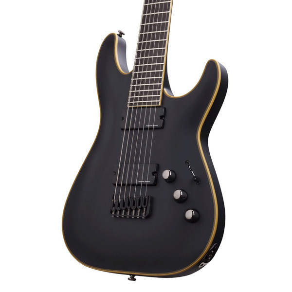 DISC Schecter Blackjack ATX C-7 Electric Guitar, Aged Black Satin