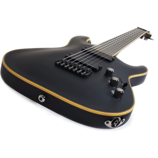 DISC Schecter Blackjack ATX C-7 Electric Guitar, Aged Black Satin