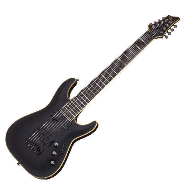 Schecter Blackjack ATX C-8 8-String Electric Guitar, Aged Black Satin