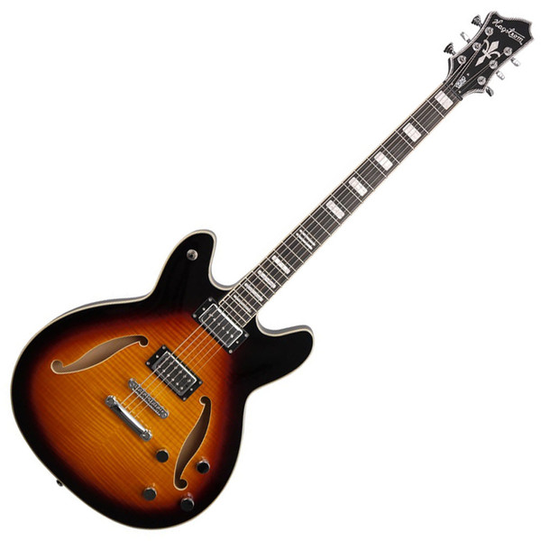 Hagstrom Viking Deluxe Baritone Semi-Hollow, Tobacco Sunburst