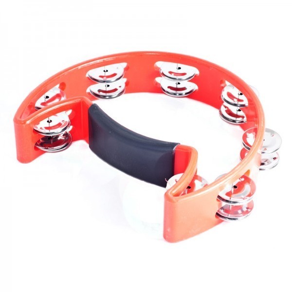 Performance Percussion 1/2 Moon Tambourine, Red