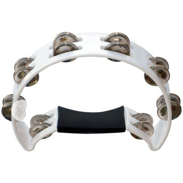 Performance Percussion 1/2 Moon Tambourine, White