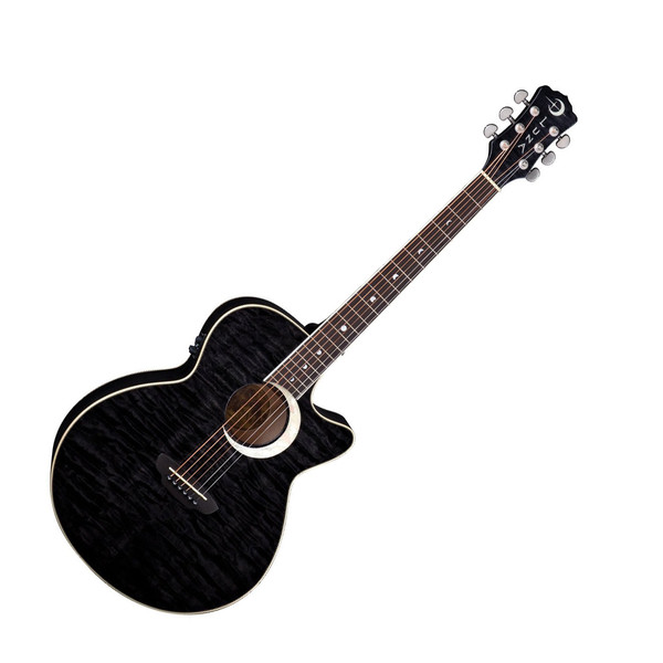 Luna Fauna Eclipse Electro Acoustic Guitar, Trans Black