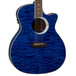 Luna Fauna Eclipse Grand Concert Electro Acoustic Guitar, Trans Blue