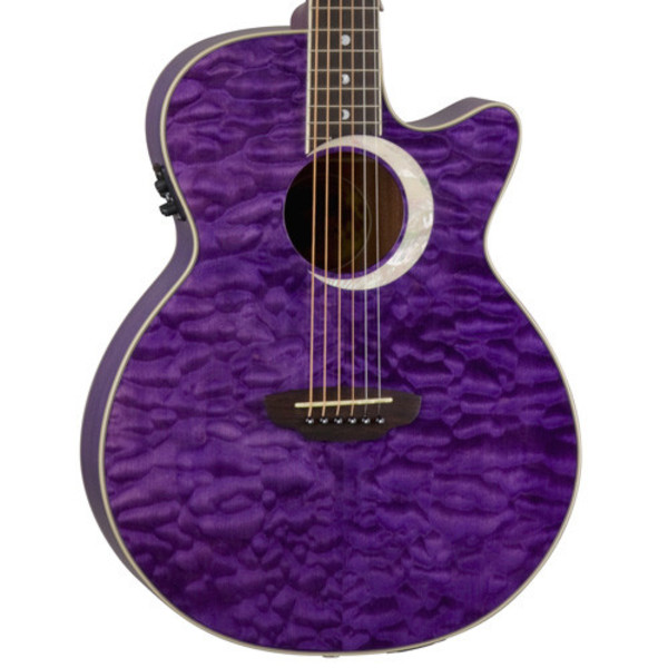 Luna Fauna Eclipse Folk Electro Acoustic Guitar, Trans Purple