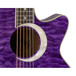 Luna Fauna Eclipse Folk Electro Acoustic Guitar, Trans Purple