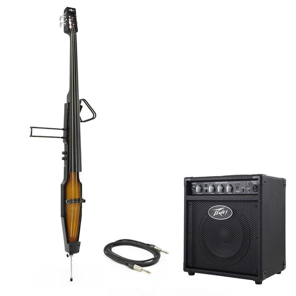 3/4 Size Electric Double Bass and Peavey MAX158 MKII Bass Amp Pack