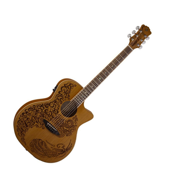 Luna Henna Paradise Electro Acoustic Guitar, Cedar