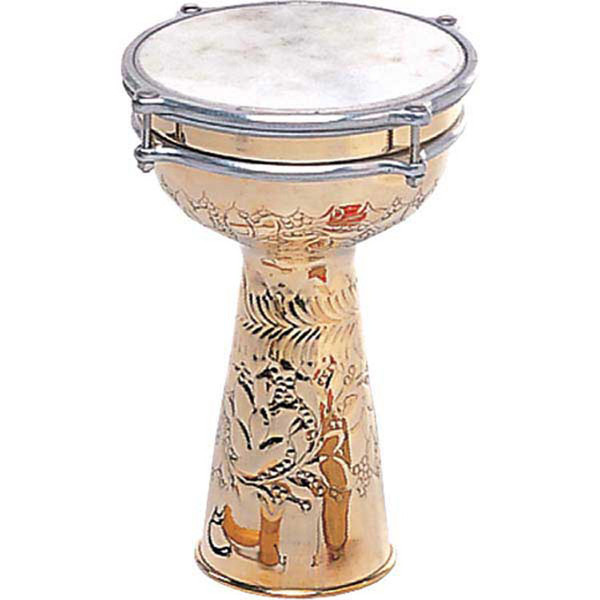 Percussion Plus Brass Embossed 8'' Doumbek