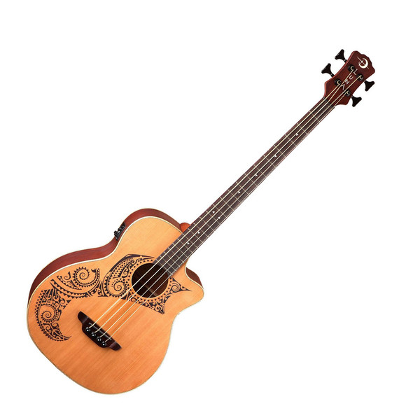 Luna Tattoo Electro Acoustic Bass, Cedar