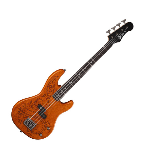 Luna Tattoo Electric Bass Guitar, 30 inch Scale