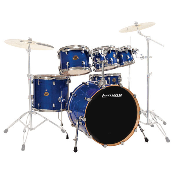 Ludwig Elements Lacquer Fusion Acoustic Drum Kit, Deep Blue