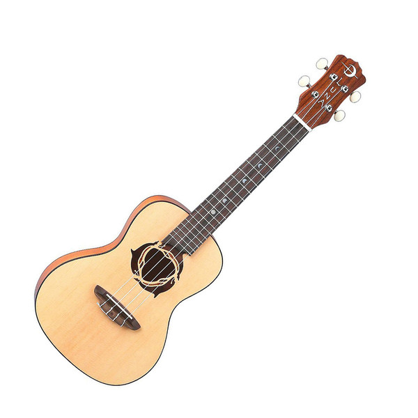 Luna Dolphin Concert Ukulele, Solid Spruce Top