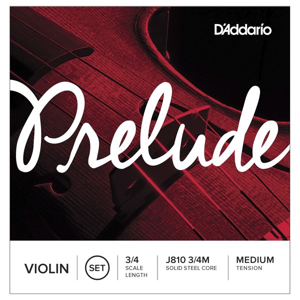 D'Addario Prelude Violin String Set, 3/4 Scale, Medium Tension