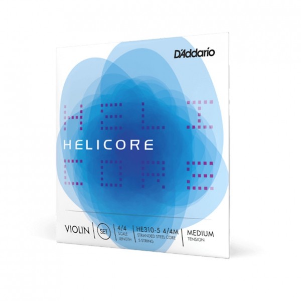 D'Addario Helicore Violin String Set, 4/4 Scale, Medium Tension