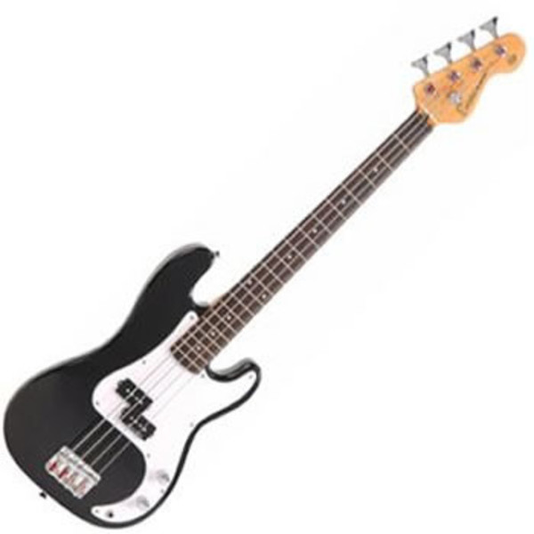 Encore E4 Blaster Bass Guitar, Black 