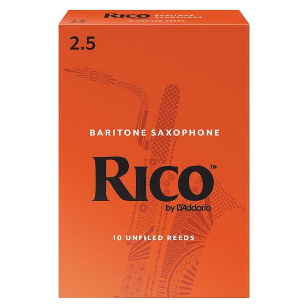 Rico by D'Addario Baritone Saxophone Reeds, 2.5 (10 Pack)