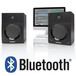 Samson MediaOne BT4 Active Studio Monitors with Bluetooth, Pair, Front with Computer (Not Included)