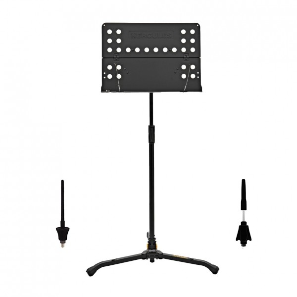 Hercules BS311B Orchestra Ez Clutch Stand, Perforated Desk with Hercules Instrument Pegs