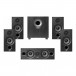 ELAC Debut B5.2 5.1 Speaker Package, Black Front View