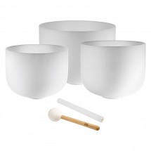 Meinl Sonic Energy 3-piece Crystal Singing Bowl Set, A4 / F4 / D4 - Nearly New