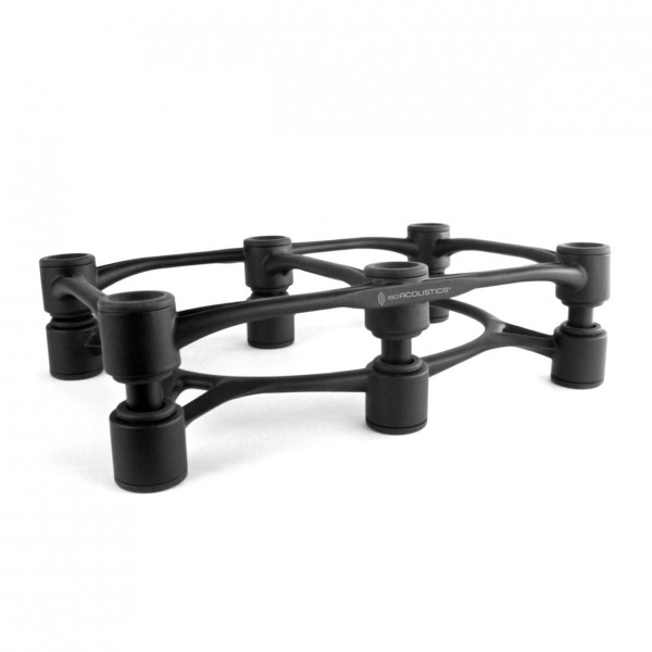 IsoAcoustics Aperta 300 Stands (Single), Black - Angled