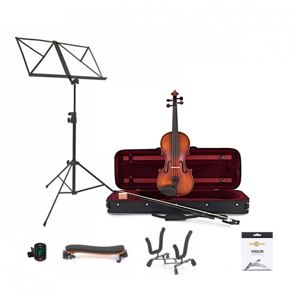 Primavera 200 Antiqued Violin Outfit, Full Size and Accessories Bundle