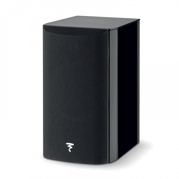Focal Aria Evo X N1 Bookshelf Speakers (Pair), Black Front View (With Grille)