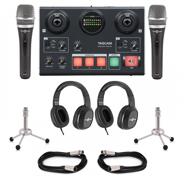 Tascam US-42B MiniSTUDIO Podcasting Bundle for Beginners - Bundle