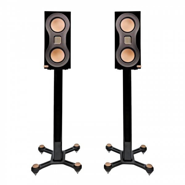 Monitor Audio Studio 89 Bookshelf Speakers with Stands (Pair), Black