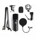 Maono XLR Condenser Cardioid Microphone with Boom Arm Kit Pop Filter - Full Contents